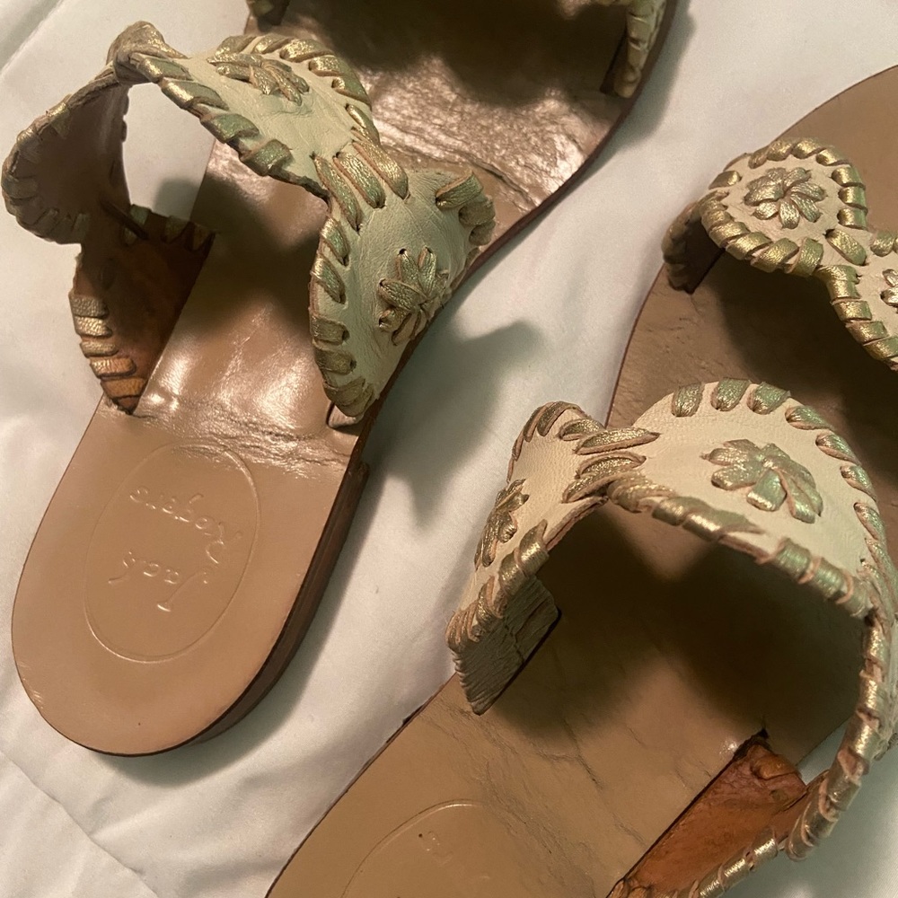 Jack Rogers Lauren Sandal White & Platinum